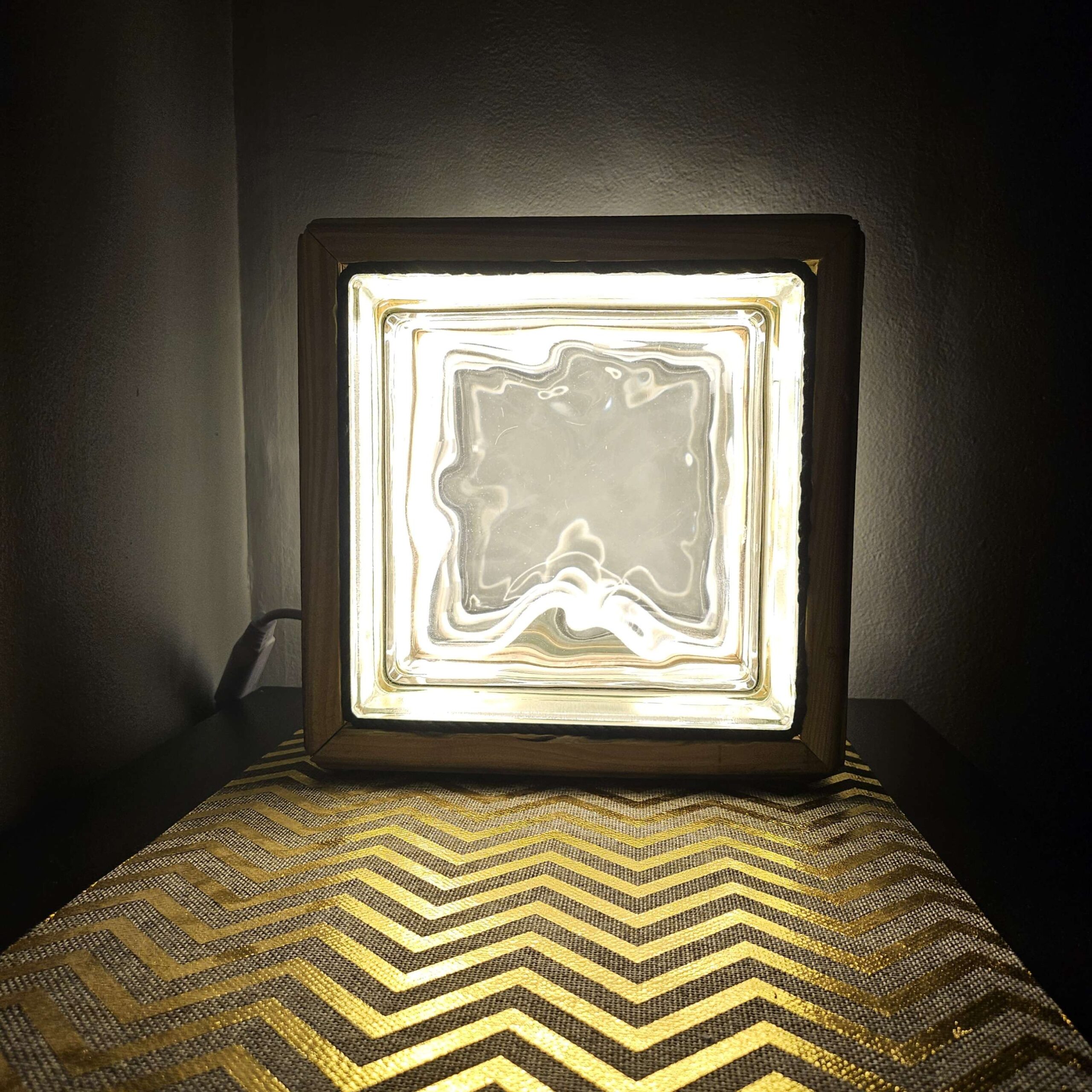Big glass block lamp